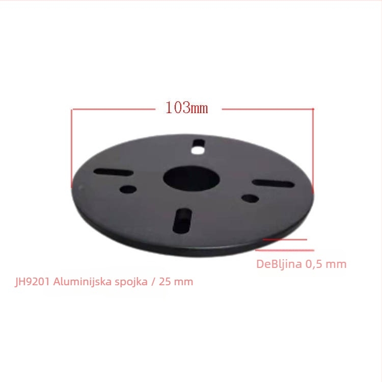 Adapter za visokotonac s vanjskim navojem i flange glavom, Aluminij, Model 1#
