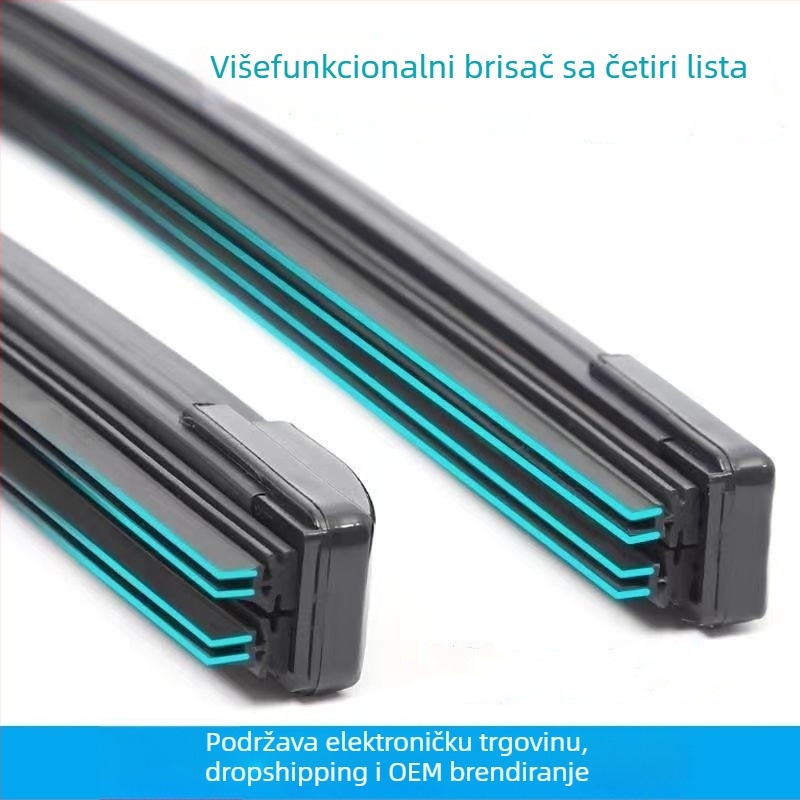 Višenamjenski četverogumni brisač bez okvira, U-oblik, s zamjenjivim adapterom