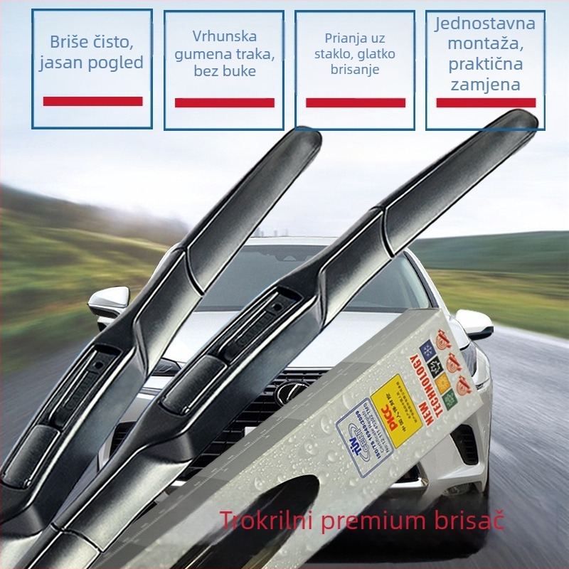 CARALL Bezokvirni univerzalni trodijelni U-oblik brisač za automobile i kamione
