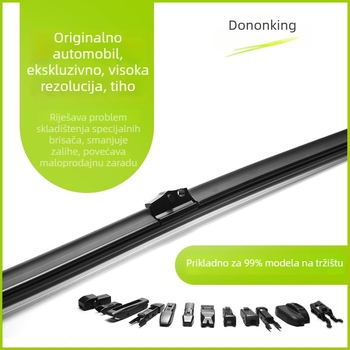 Model D-09 univerzalni brisač bez okvira, set od 100 komada s nosačem za izlaganje i zamjenjivim kopčama, guma