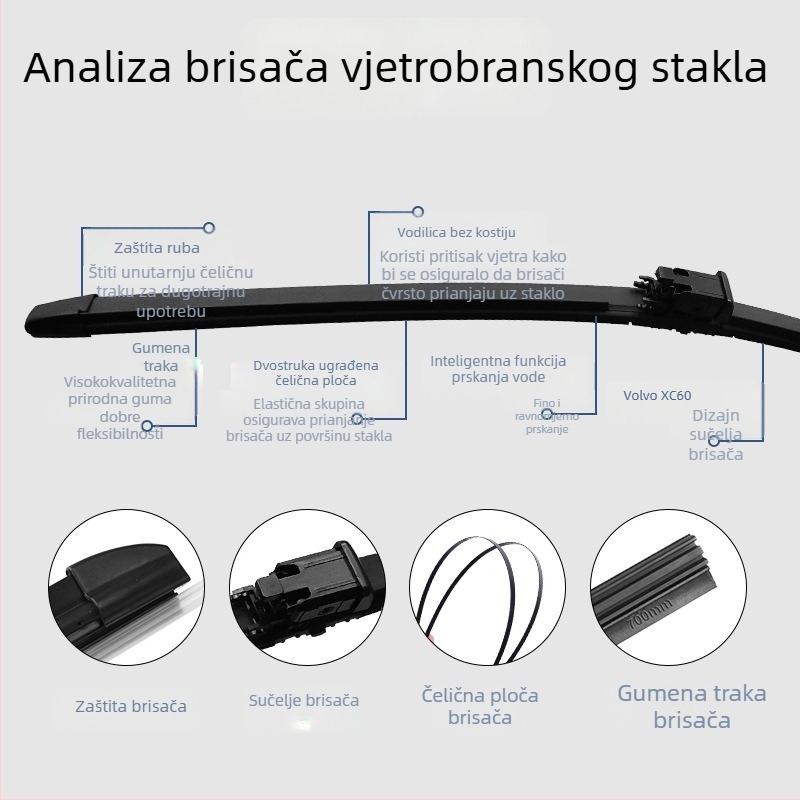 Brisači bez okvira za Volvo XC60 s raspršivanjem vode i grijjanjem