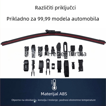 Bezokvirni automobilni brisač, dvostrani, od plastike