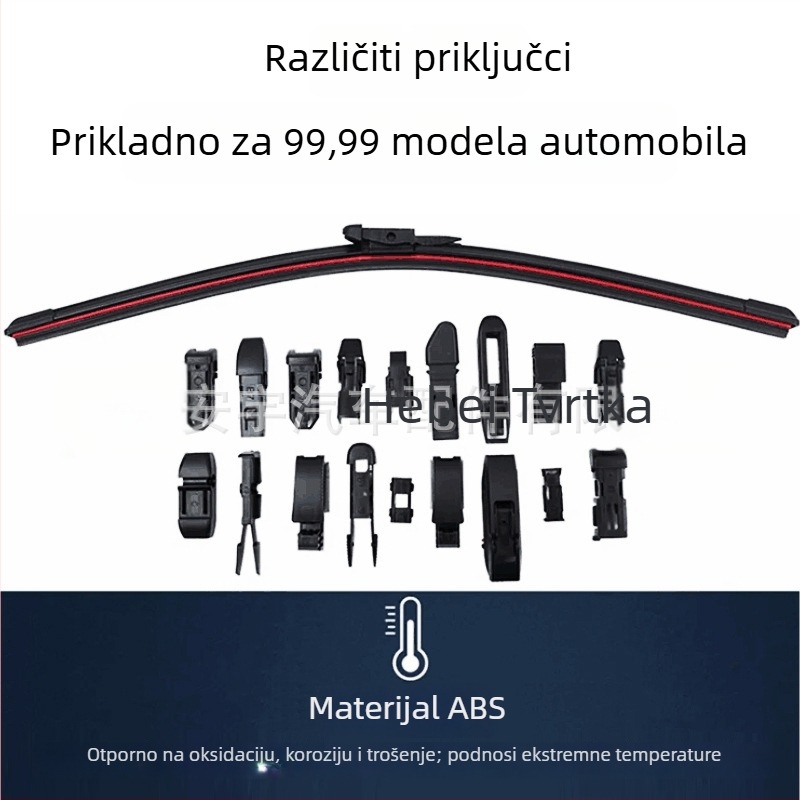 Bezokvirni automobilni brisač, dvostrani, od plastike