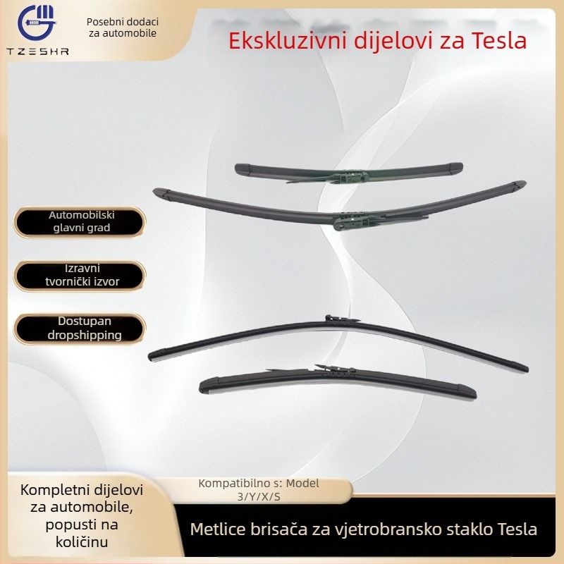 Pametni brisač za Tesla Model 3, Model Y, Model X i Model S sa gumenom trakom, tiho djelovanje