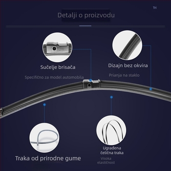 Bezokvirni brisač za BMW seriju, tih rad, HD gumeni remen, kompatibilan s 1/3/5/7 i X1/X3/X5/X6, na skladištu