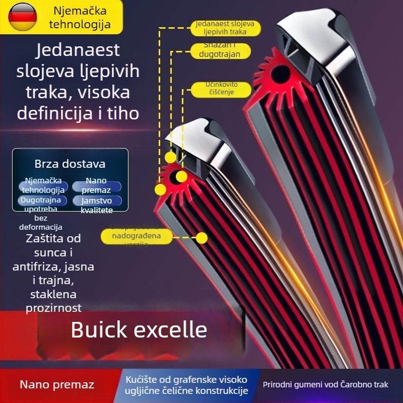 Brisač bez okvira za Buick Excelle GT14/15/16/17 modele, 11-slojna gumena traka, dvostrani
