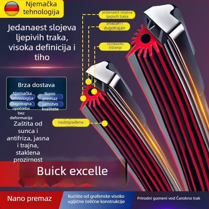 Brisač bez okvira za Buick Excelle GT14/15/16/17 modele, 11-slojna gumena traka, dvostrani