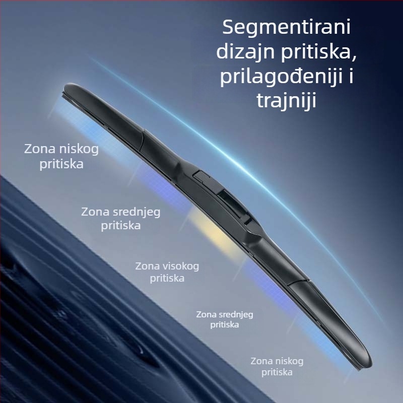 Univerzalni brisači za auto u obliku U, tiši, trostupanjski dizajn