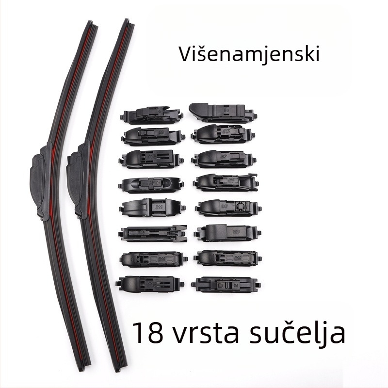 Brisač bez okvira s univerzalnim konektorom, kompatibilan s većinom modela