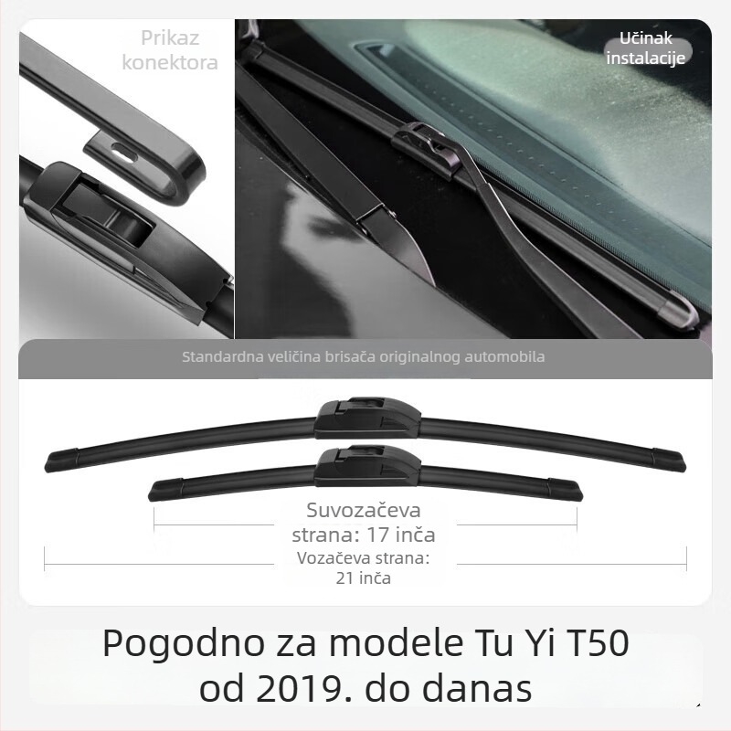 Brisač bez okvira za kamione i mikroautomobile, gumeni pojas