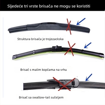 Brisač automobila bez okvira, univerzalni, prednji i stražnji, zamjena po OEM stilu