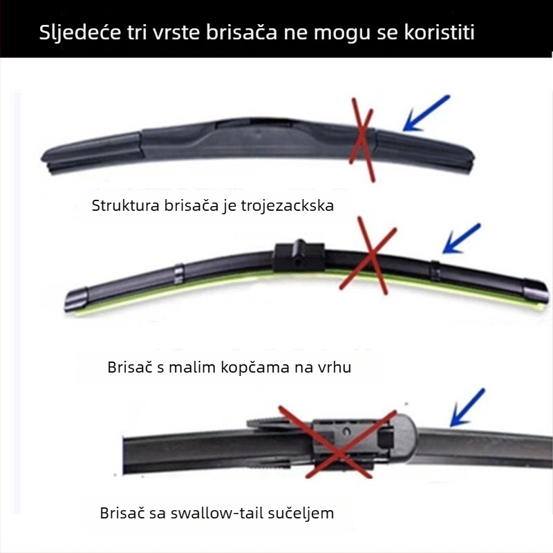 Brisač automobila bez okvira, univerzalni, prednji i stražnji, zamjena po OEM stilu