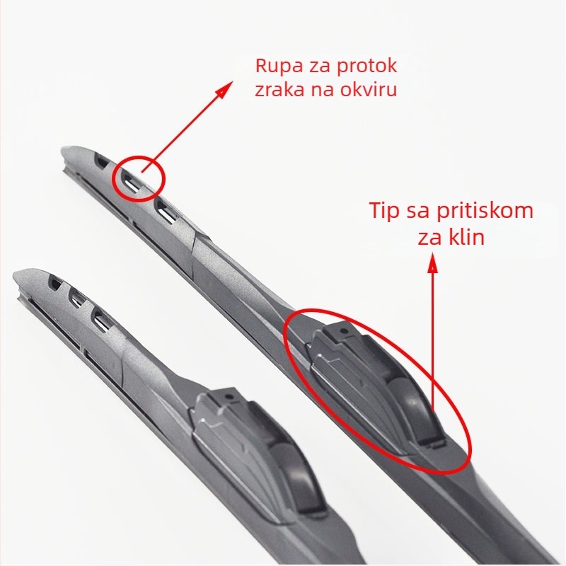 Trojsegmentni univerzalni multifunkcionalni brisač za auto – osam u jedan, motor 12–24V, 180° domet, prirodna guma
