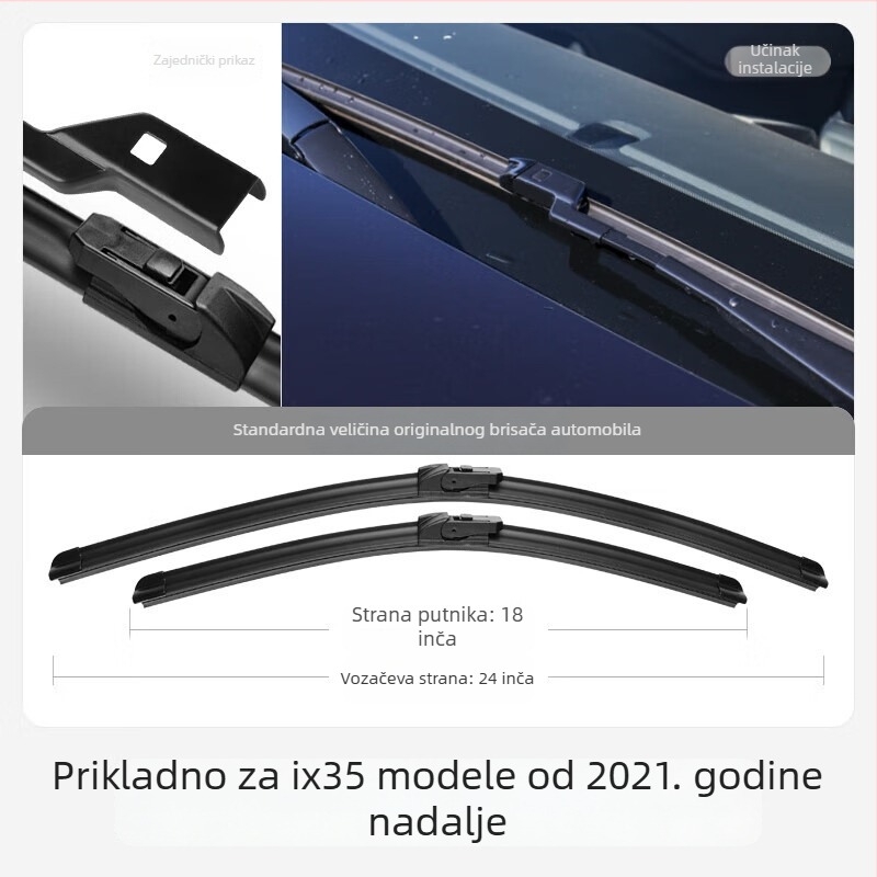 Yuxi bezokvirni brisač stakla za Hyundai IX35 stražnji, gumena traka, kompatibilan s 2021–2022