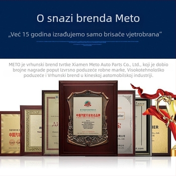Meto bezokvirni brisač WB-540B, univerzalni U-tip, 90° kut brisanja, kompatibilan sa 90% GM modela, dvostrani, od kaljenog čelika i prirodne gume
