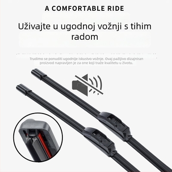 Brisač automobila s dvostrukom gumom trakom i zamjenjivim klipom, universalno za ramena 14–28 mm, 90° brisanje