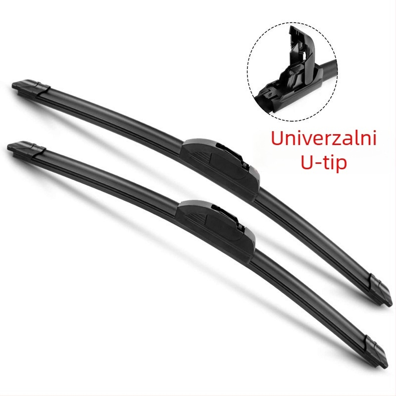 U-tip univerzalni bezokvirni brisač za automobile, 12V, jednostrani način brisanja, pogodan za vozila s tri i četiri kotača