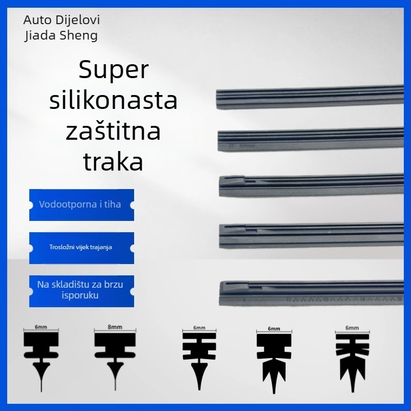 Univerzalni auto brisač vrpca sa silikonim premazom, planinskog profila, zamjenska traka, bez okvira, tih