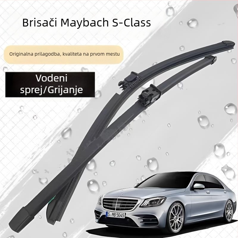 Brisač bez okvira za automobil Mercedes-Benz S-Class – univerzalni model 0023, 12/24V, prirodna guma