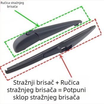 Univerzalni stražnji brisač za prozor – komplet brisača s zamjenjivom gumom