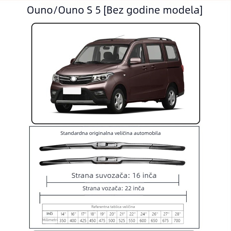 Brisači bez okvira za Changan Ono S – tiho, visoke rezolucije