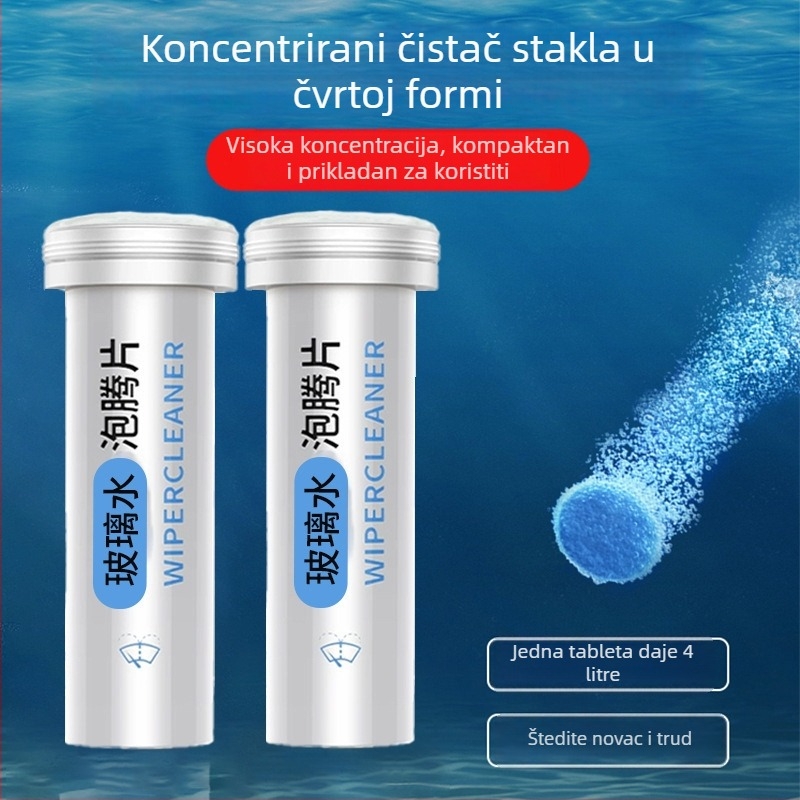 Huijia Koncentrirana čvrsta effervencijska tableta za tekućinu za pranje vjetrobranskog stakla – 15 kom, uklanja masni film i odbija insekte
