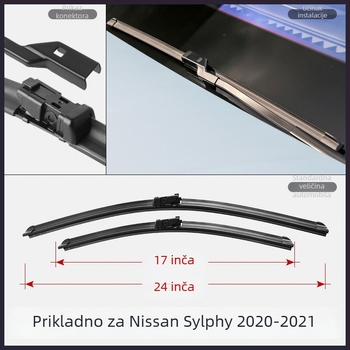 Brisači bez rama za Nissan 14. generacije Sylphy, model 2021, guma, Ganuo