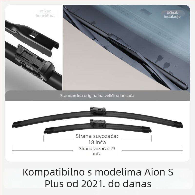 Bezokvirni brisač za GAC Trumpchi Aion S, boneless tip s gumom