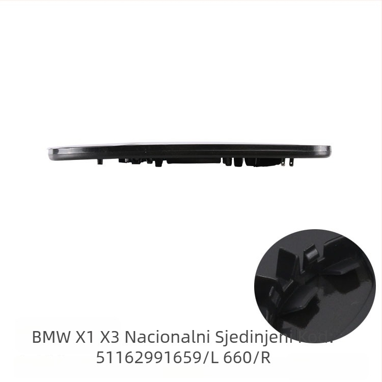 Zrcalo za BMW X1 X3 (2009-2012) – zrcalo s dvostrukom zakrivljenošću, 12V, model 51162991659 L