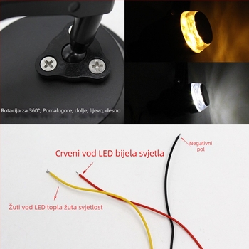 Zadnje ogledalo automobila s dvostrukim zakrivljenjem, aluminijsko kućište, model 0-033