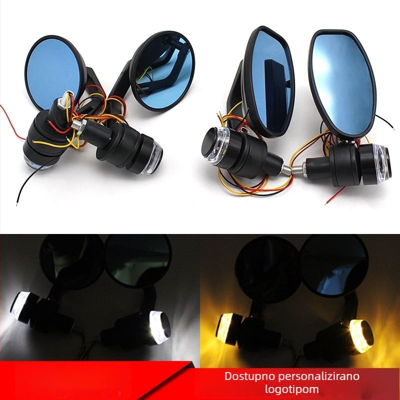 Zadnje ogledalo automobila s dvostrukim zakrivljenjem, aluminijsko kućište, model 0-033