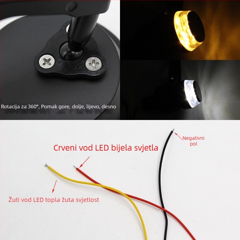 Zadnje ogledalo automobila s dvostrukim zakrivljenjem, aluminijsko kućište, model 0-033