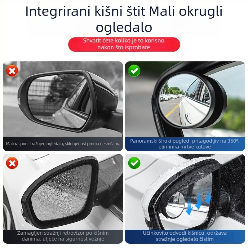 Zaštita kiše za automobilni retrovizor – pomoćni retrovizor za mrtve kutove – barijera za parkiranje, marka yeleno Road