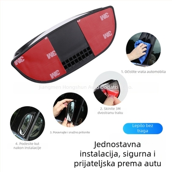 Brzo pričvršćujući retrovizor za automobil – model ACP-200; sferično ogledalo; stakleno ogledalo; ABS kućište