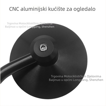 Zadnji retrovizor za motocikl BJN-06, sferično ogledalo, kućište od CNC aluminijske legure, staklena ogledna ploha