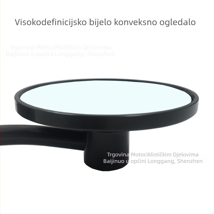 Zadnji retrovizor za motocikl BJN-06, sferično ogledalo, kućište od CNC aluminijske legure, staklena ogledna ploha