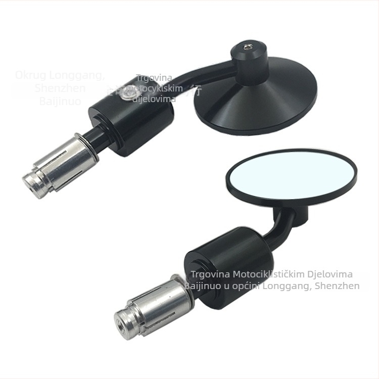Zadnji retrovizor za motocikl BJN-06, sferično ogledalo, kućište od CNC aluminijske legure, staklena ogledna ploha