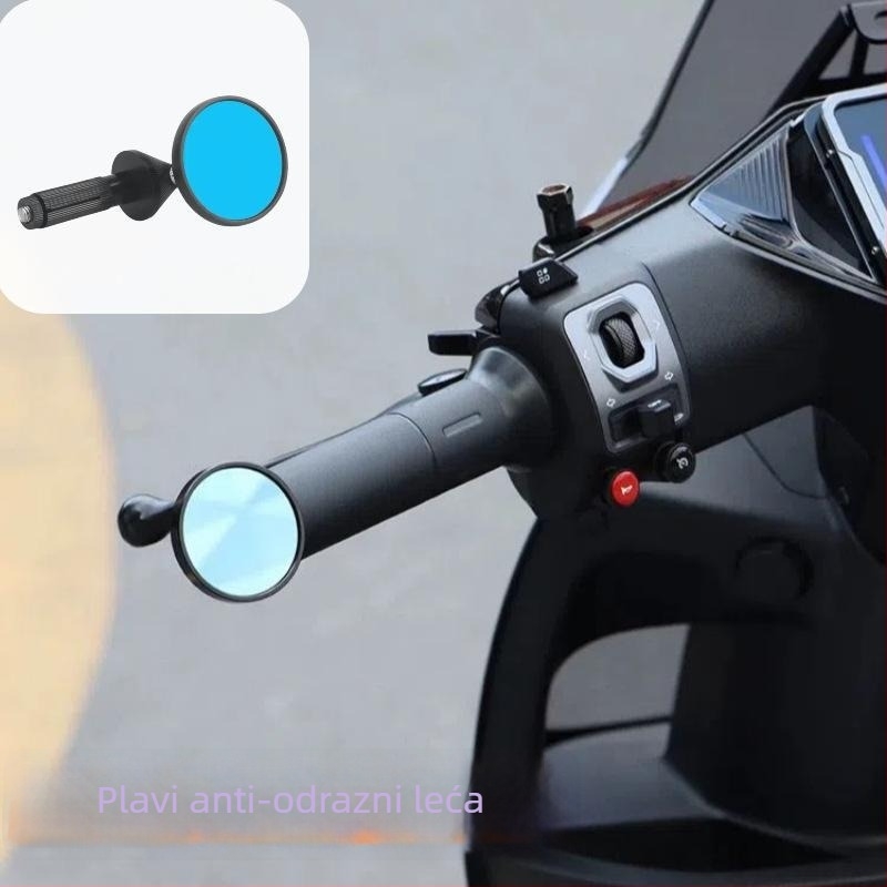 Motociklističko retrovizor MTG-3527; ogledalo s dvostrukom zakrivljenošću; aluminijsko kućište i aluminizirano ogledalo; poklopac od aluminija; Mototiger