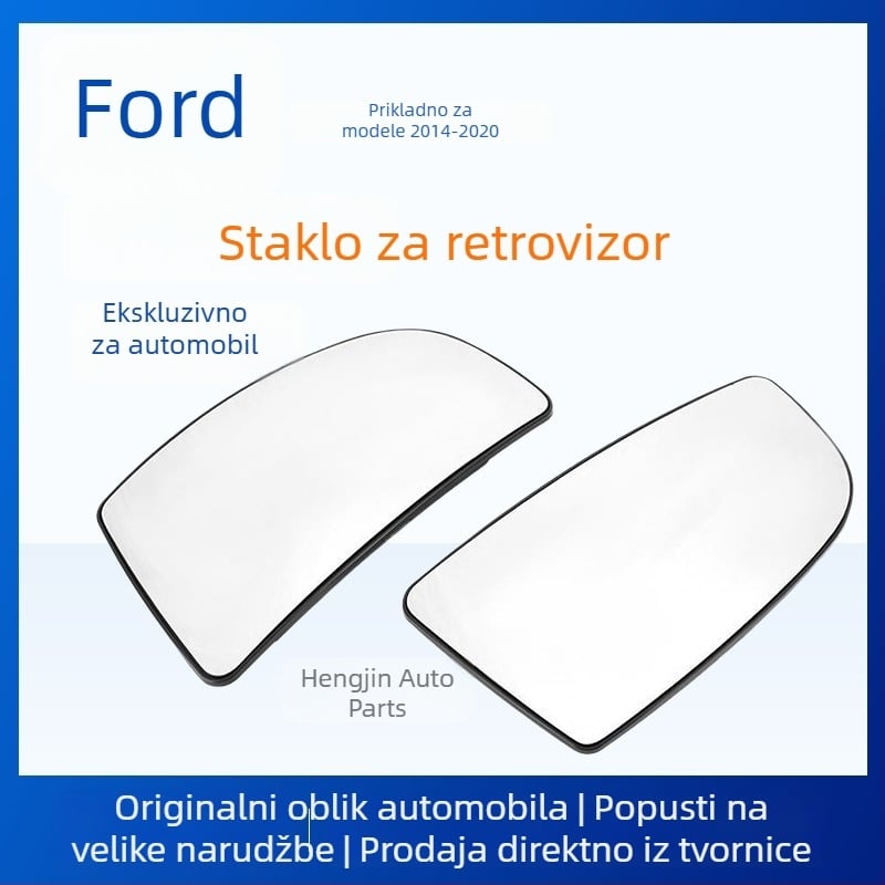 Zadnje ogledalo Ford Transit MK8 - ravno ogledalo, 12V, kromirano ogledalo, ABS kućište