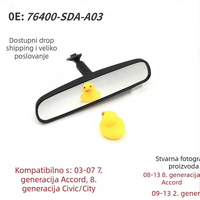 Unutarnji retrovizor za automobil CM4 5 6/CP/FA/GE, ravno ogledalo, dio 76400-SDA-a03, kompatibilan s 03-13 Accord, 06-11 Civic i 09-13 Fit