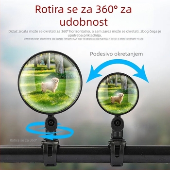 Canting univerzalno zrcalo stražnje gledanje za električni bicikl, konveksno, podesivo, brzo ugradnja