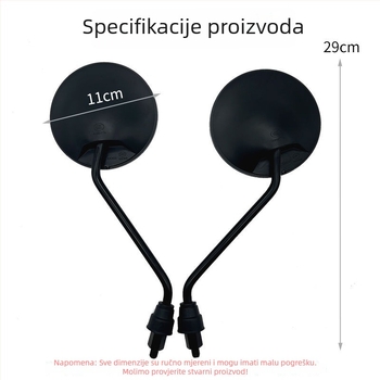 Stražnji ogledalo za Taoling električno vozilo, 8 mm lijevo-desni kut, povratno ogledalo, reflektirajuća površina