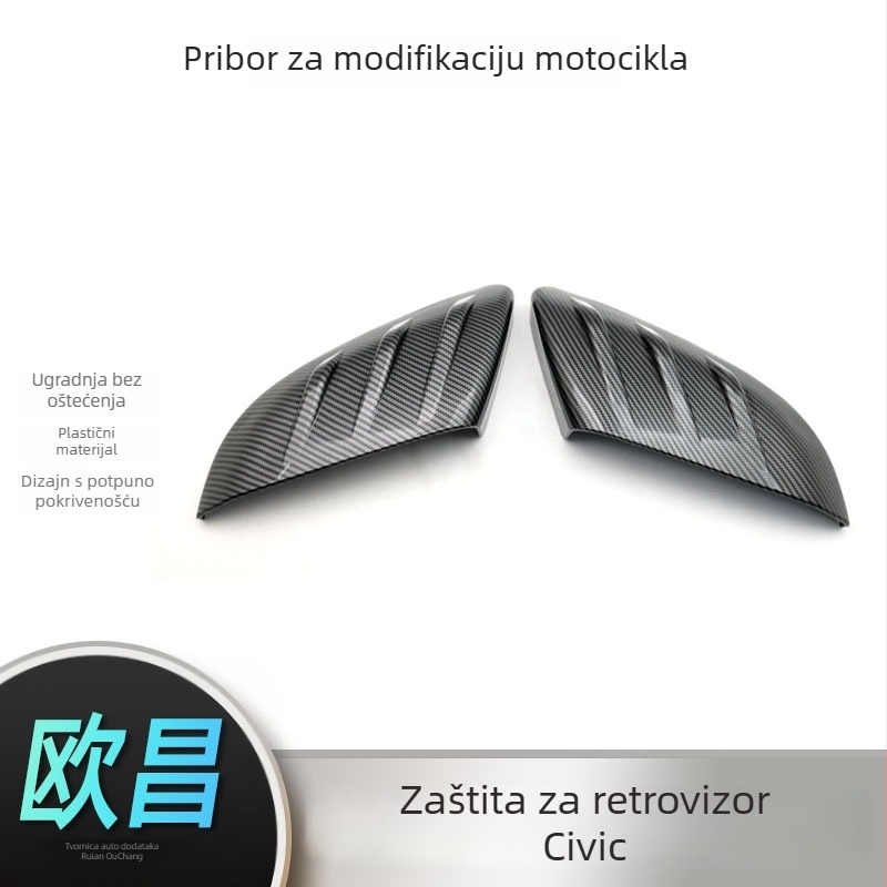 Kapa poklopca retrovizora s karbonskim uzorkom za Civic 10. generacije (2016-2020), brend Ouchang; kućište od plastike; porijeklo: Wenzhou
