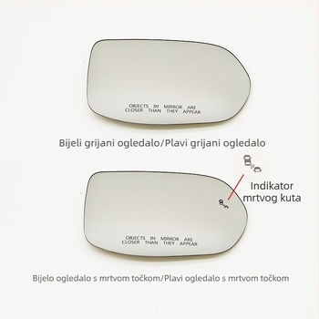 Zagrijavajući retrovizor s osvijetljenjem za mrtvi kut, US verzija Honda CR-V (2017–2022); model JZM0891; sferni ogledalo; 12V; ABS kućište; kromirano ogledalo