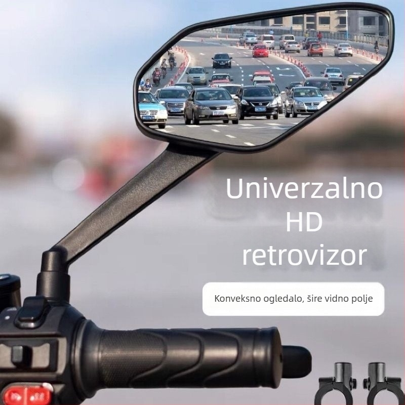 Zadnje ogledalo za električno vozilo s brzim otpuštanjem montaže; aluminizirana odrazna površina; kompatibilno s 1 modelom
