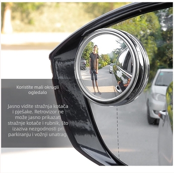 Stražnje ogledalo za automobil, ljepilo montaža; 360° okret; okruglo sferično ogledalo; model XYJ01