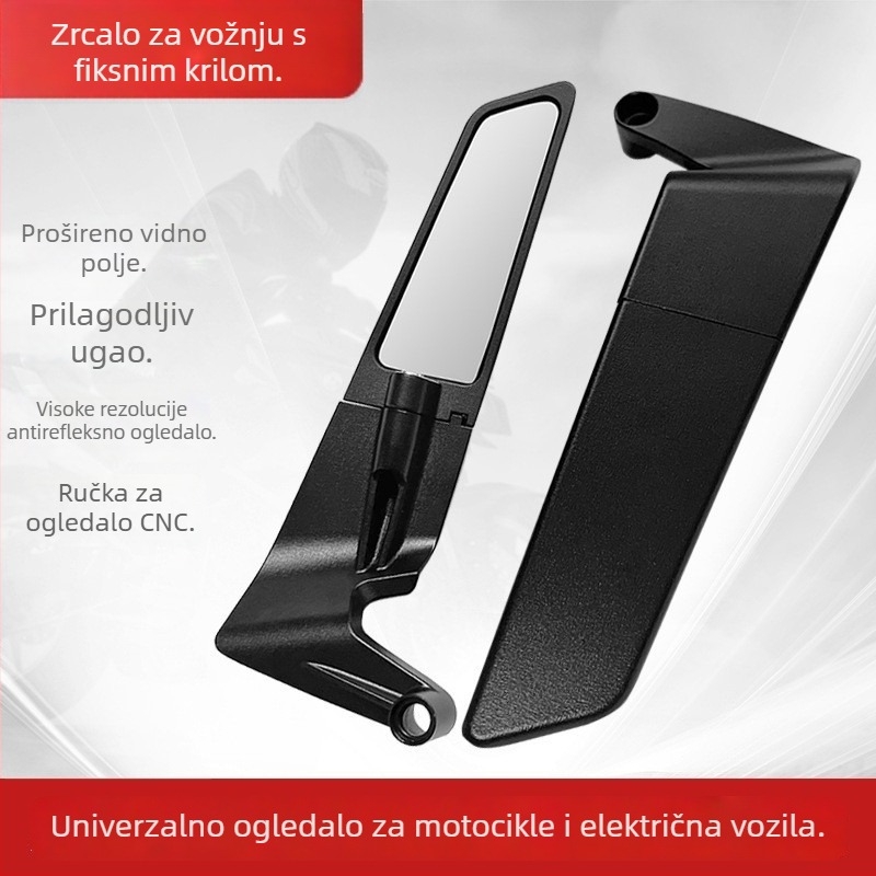Motociklistički retrovizor – sklopni, aluminijska legura, model F6003/H3390, podizni stup, kompatibilan s KTM R3R