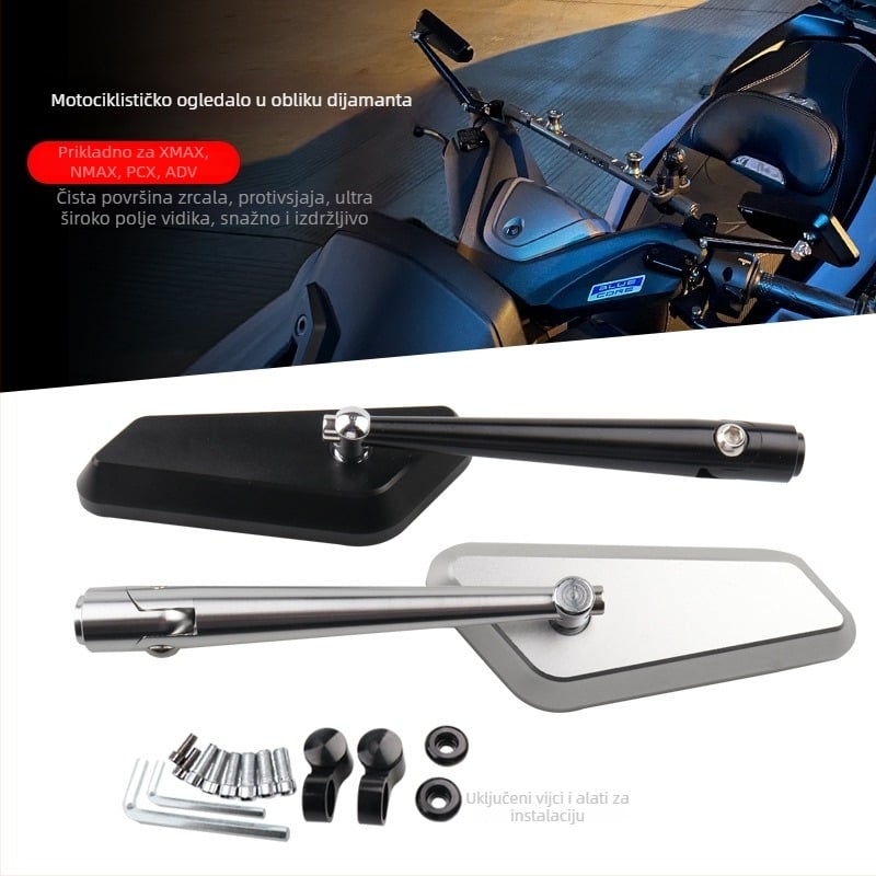 Motociklistički retrovizor od aluminijske legure s romb reflektorom, oznaka 5508