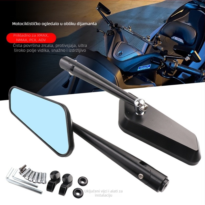 Motociklistički retrovizor od aluminijske legure s romb reflektorom, oznaka 5508