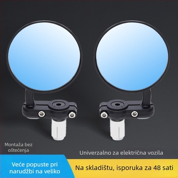 MY-075 Retrovizor za električna vozila – sferično staklo, aluminijsko kućište, stakleni poklopac, dodatak za upravljač